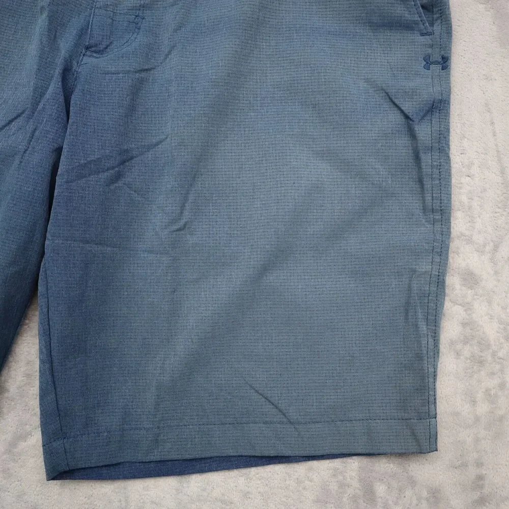 Under Armour Shorts Men 38 Blue Gray Heatgear Loose Fit Golf Lightweight Hiking